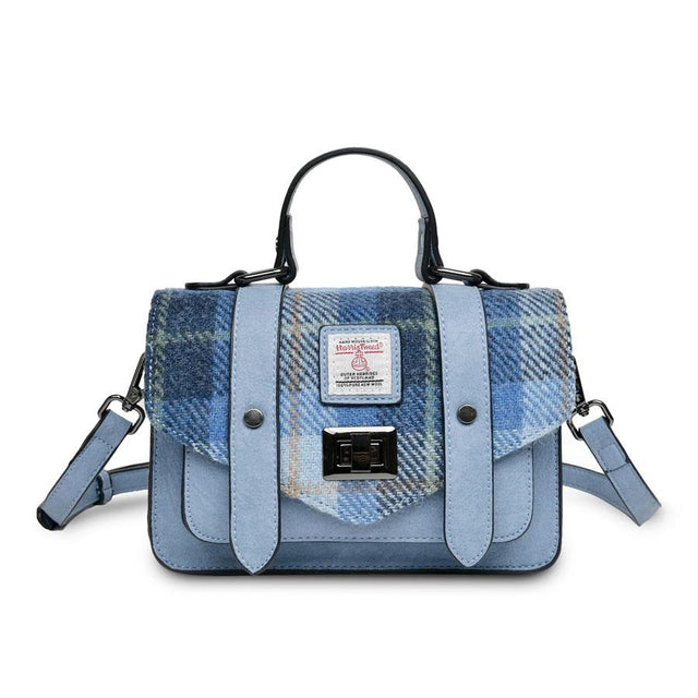 Blue Tartan Harris Tweed Mini Satchel