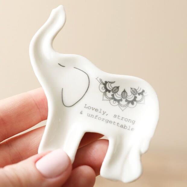 Elephant Quote Ceramic Trinket Dish