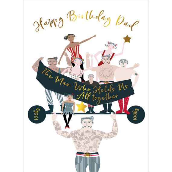Dad Strongman Birthday Card