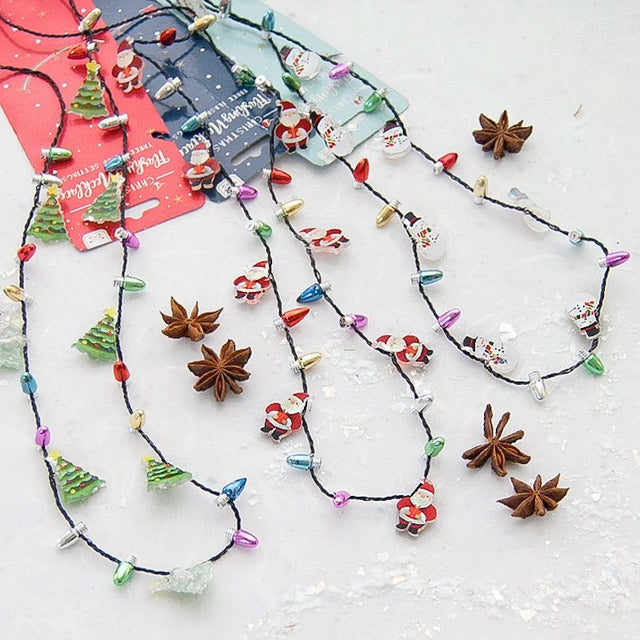 Flashing christmas necklace