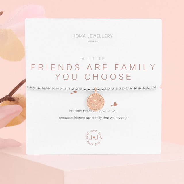 A Little Friends Are The Family You Choose Silver Bracelet